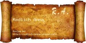Redlich Anna névjegykártya